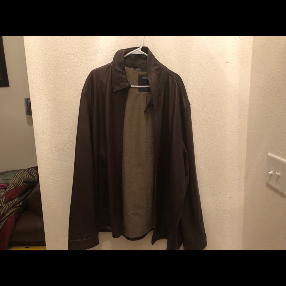 Nautica Leather Coat Like New Condition